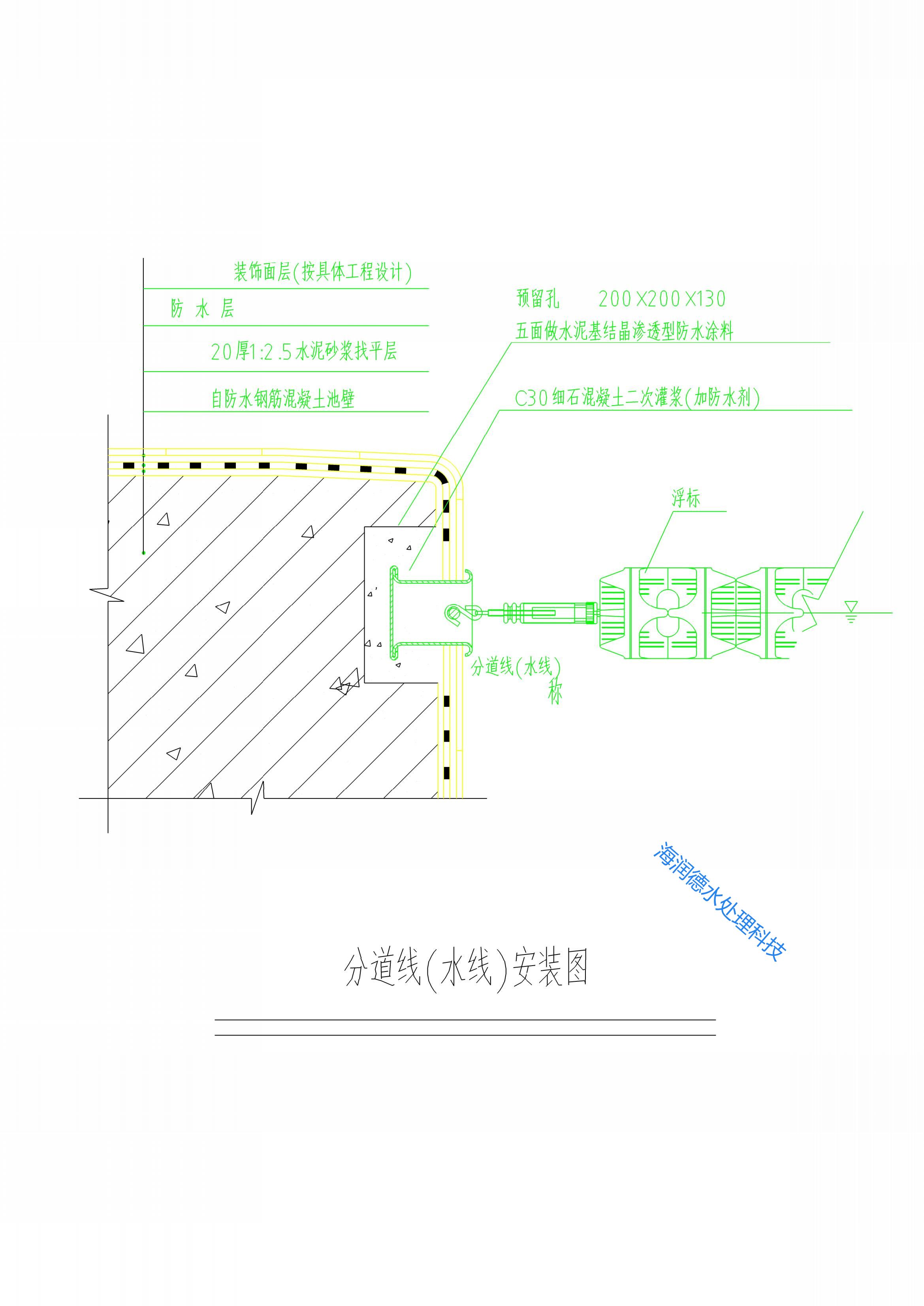 泳道线安装大样图